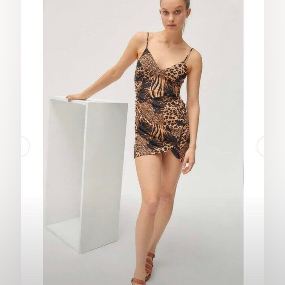 Urban Outfitters, cheetah/safari print mini dress size medium